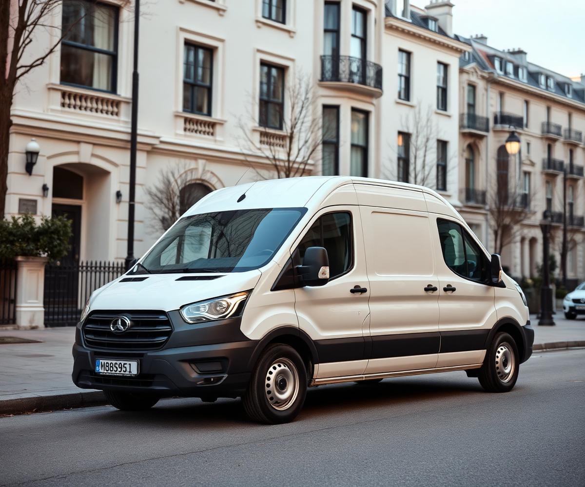 Modern Wandur delivery van in an urban neighbourhood