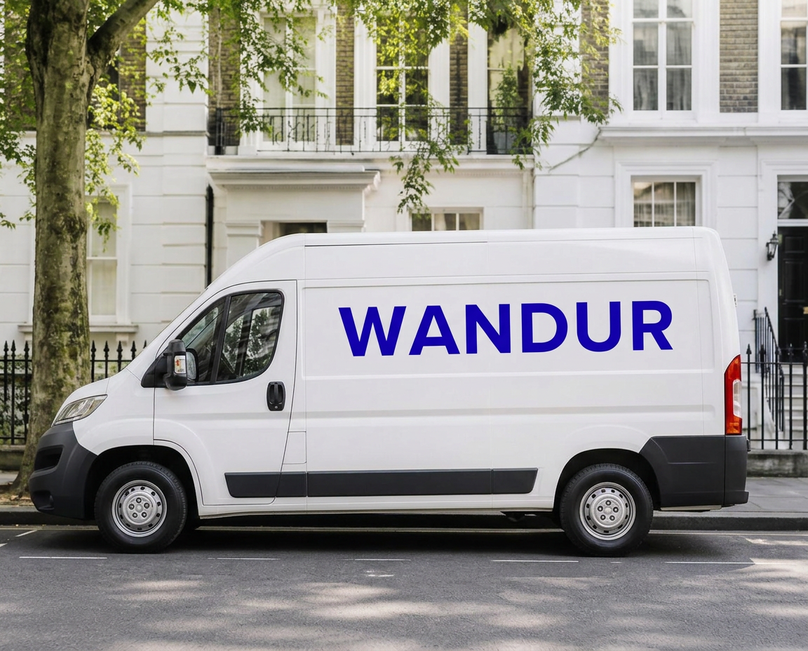 Modern Wandur delivery van in an urban neighbourhood