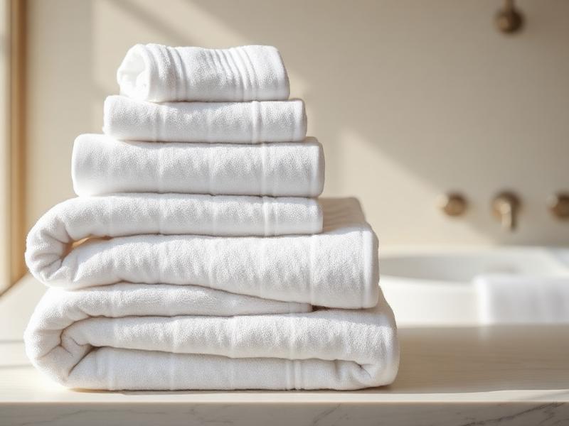 Thick white spa-quality towels